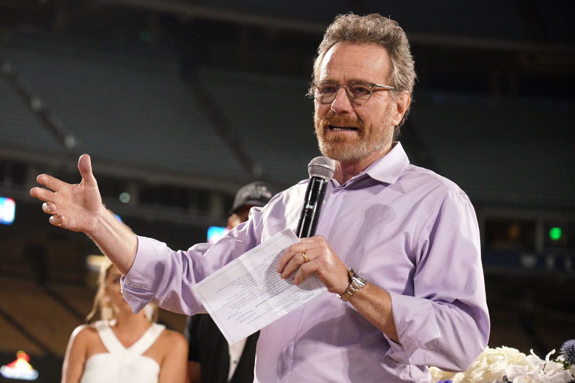 Bryan Cranston speaks at Clayton Kershaw&#039;s 7th Annual Ping Pong 4 Purpose.