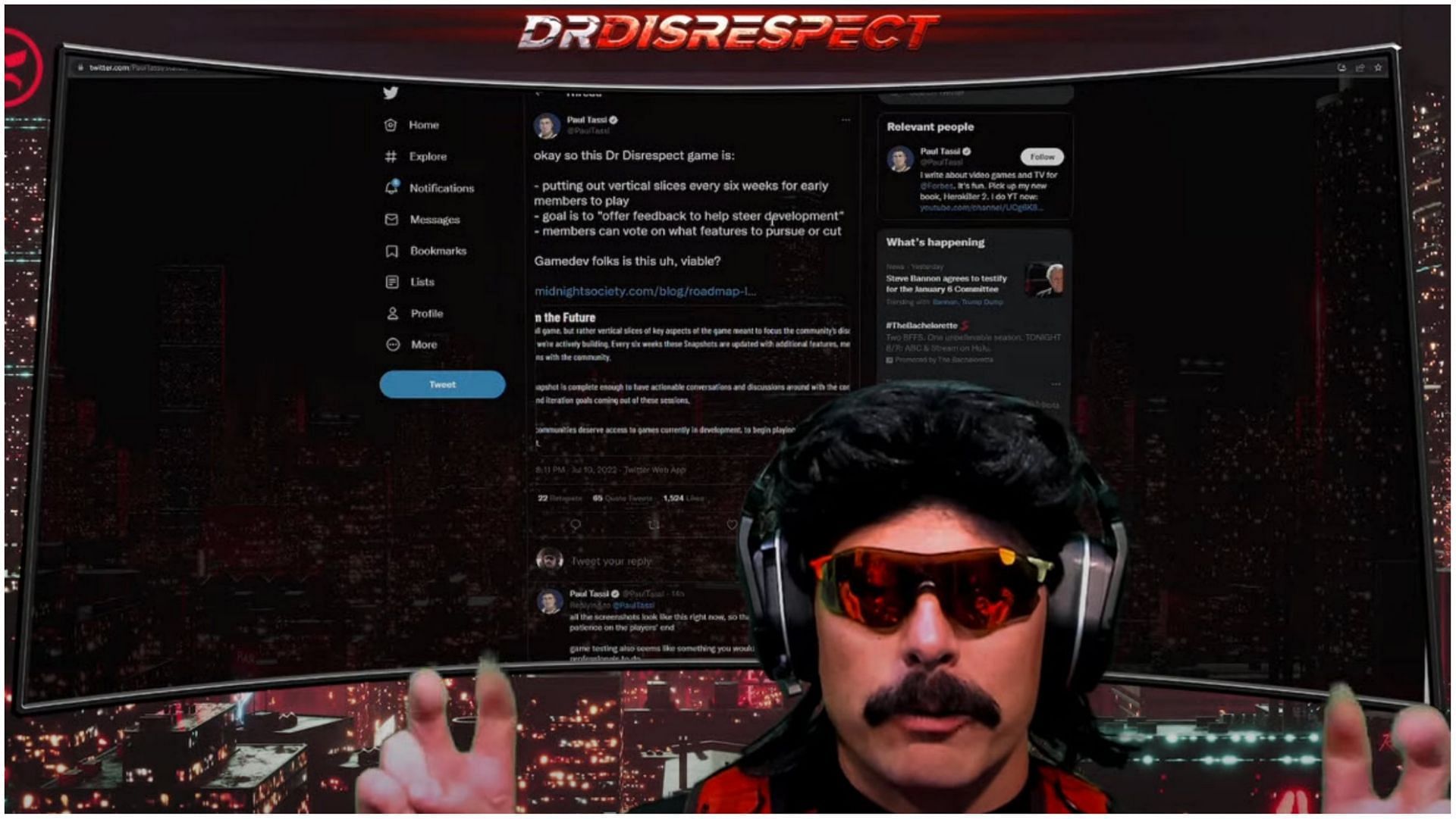Dr Disrespect got into a beef with journalist Paul Tassi after he questioned Midnight Society&#039;s development strategy (Image via YouTube)