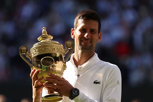 Novak Djokovic on Day Fourteen: The Championships - Wimbledon 2022