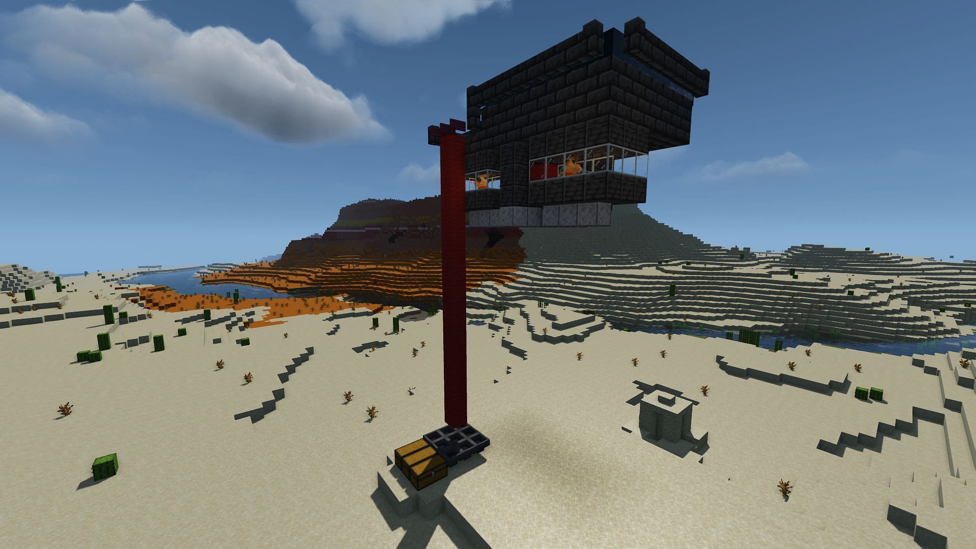 The foundation of the collection area (Image via Minecraft)