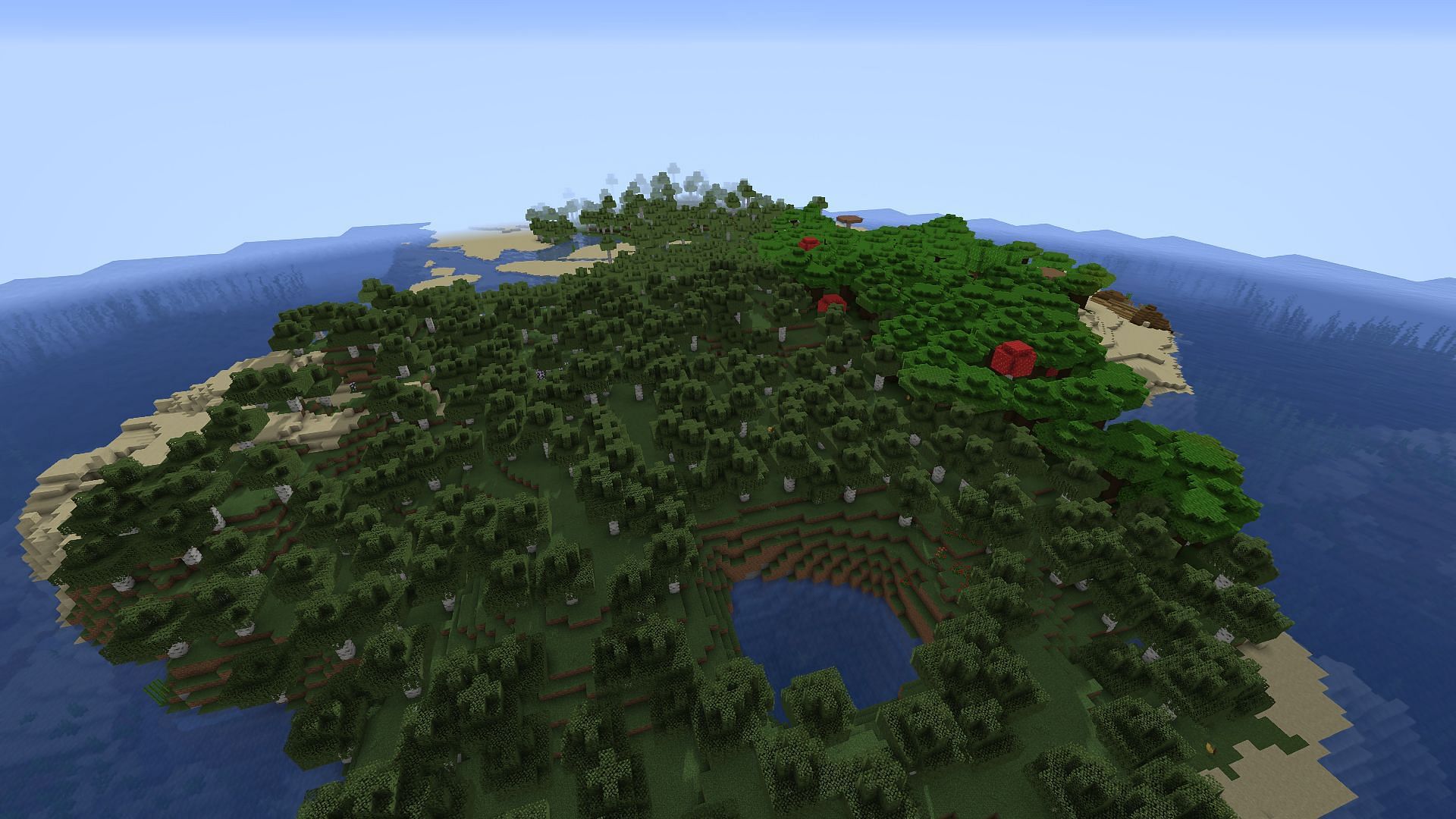 A forest, made up of logs that can be turned into charcoal (Image via Minecraft)