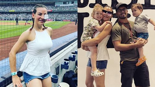 Miesha Tate spotted at the Yankees Stadium with her husband and kids [via @mieshatate on Instagram]