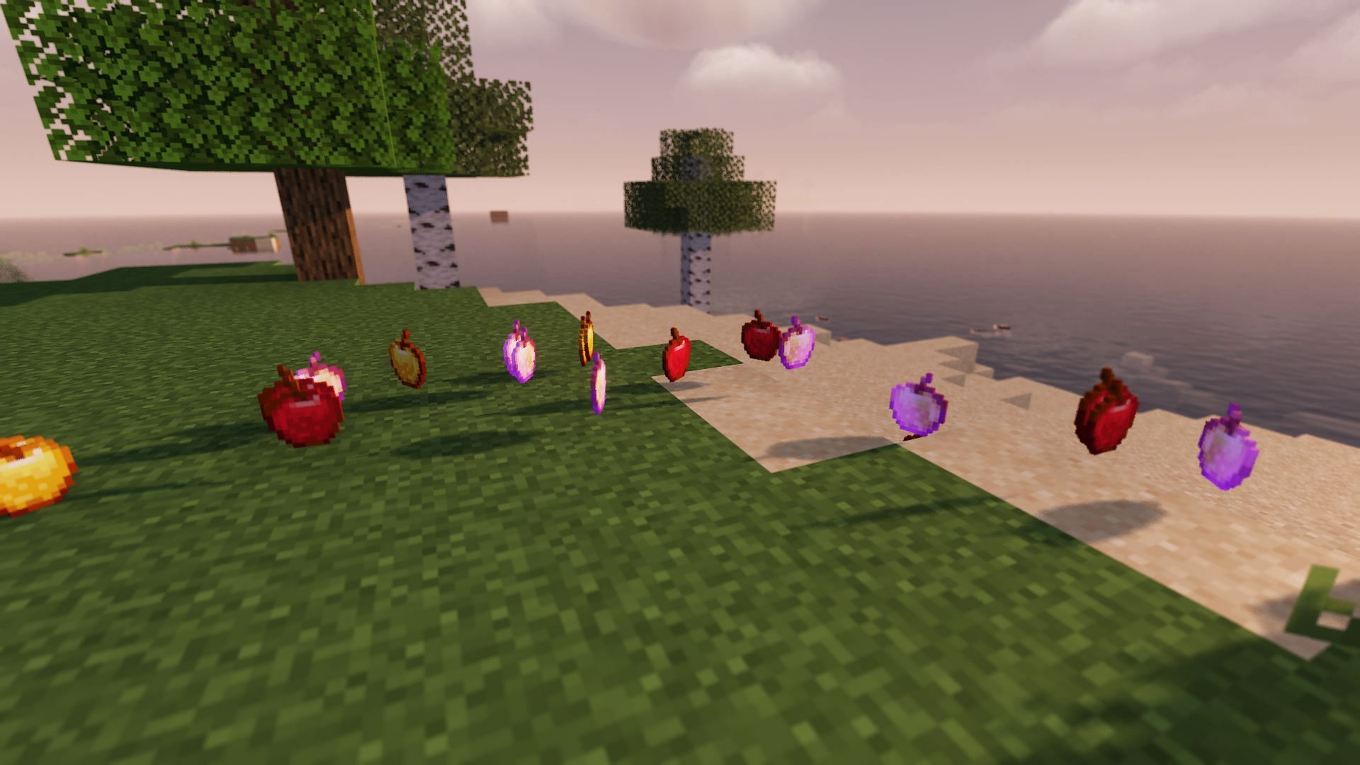 The three kinds of apples in the game (Image via Minecraft)