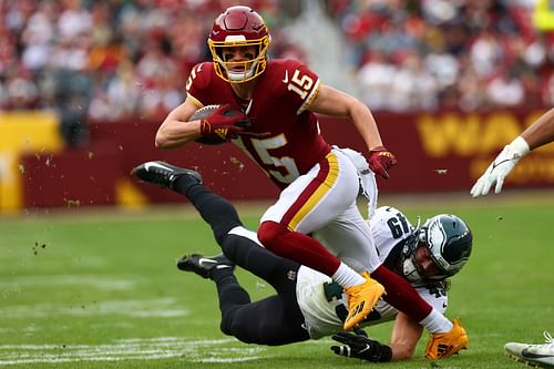 Washington Football Team wide receiver Dax Milne in action against division rivals Philadelphia Eagles