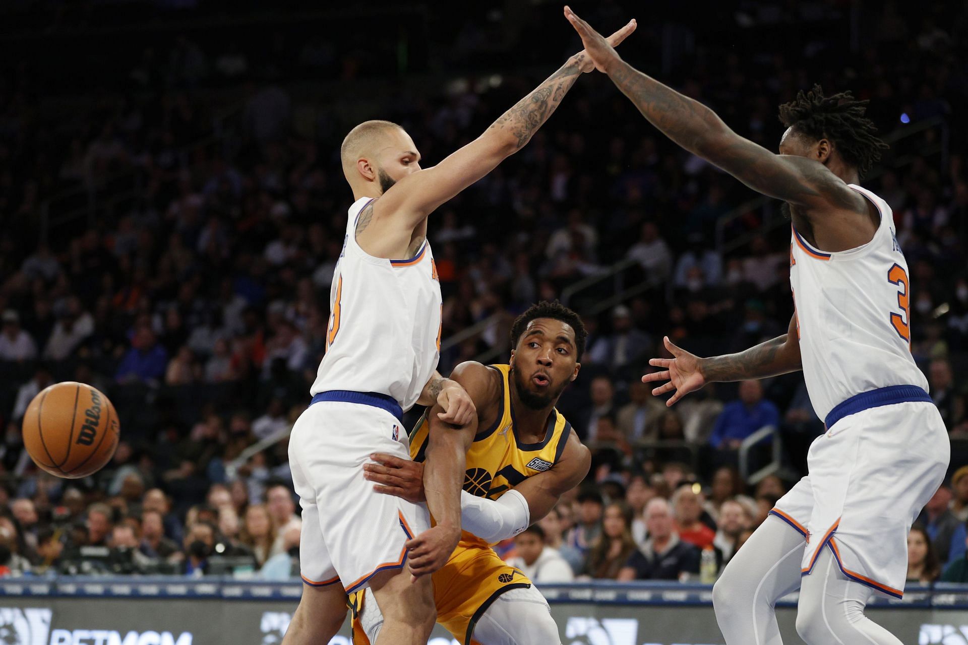 Donovan Mitchell in action against the New York Knicks