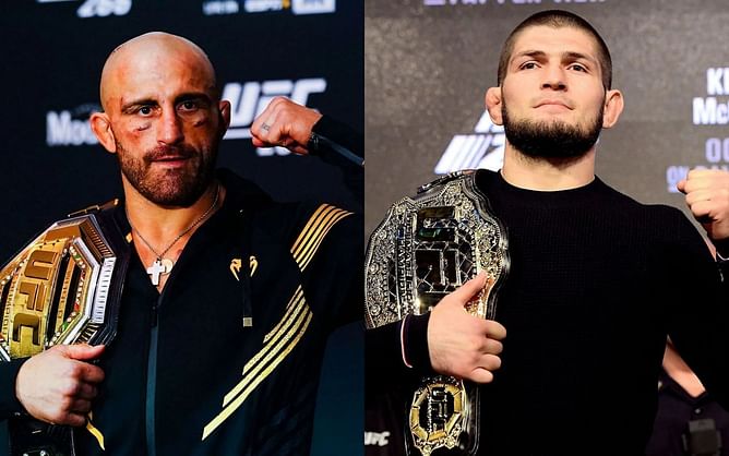 "29-0 beats 25-1" - Fans divided over Khabib Nurmagomedov vs. Alexander Volkanovski GOAT conversation