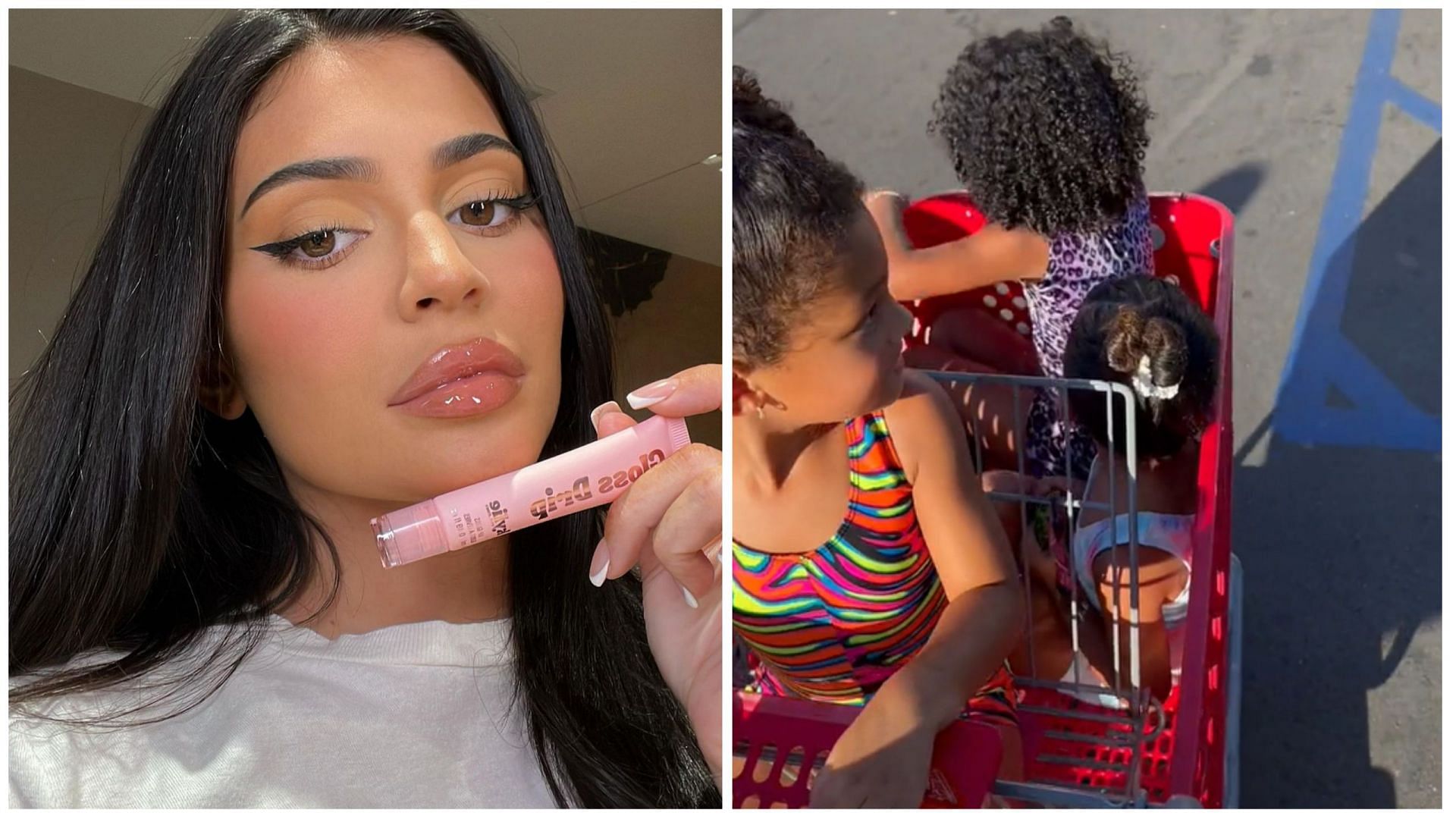 Kylie Jenner slammed for using her children for clout (Image via @kyliejenner/Instagram and @kyliejenner/TikTok)