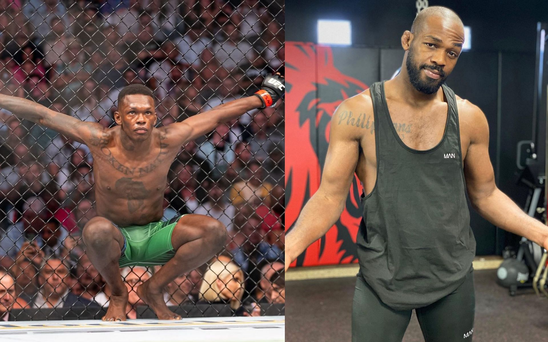 Israel Adesanya (left), Jon Jones (right) [Images courtesy: @ufc and @jonnybones via Instagram]