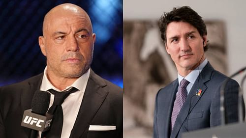 Rogan (L) has hit out at Canadian PM Justin Trudeau (R) in the past