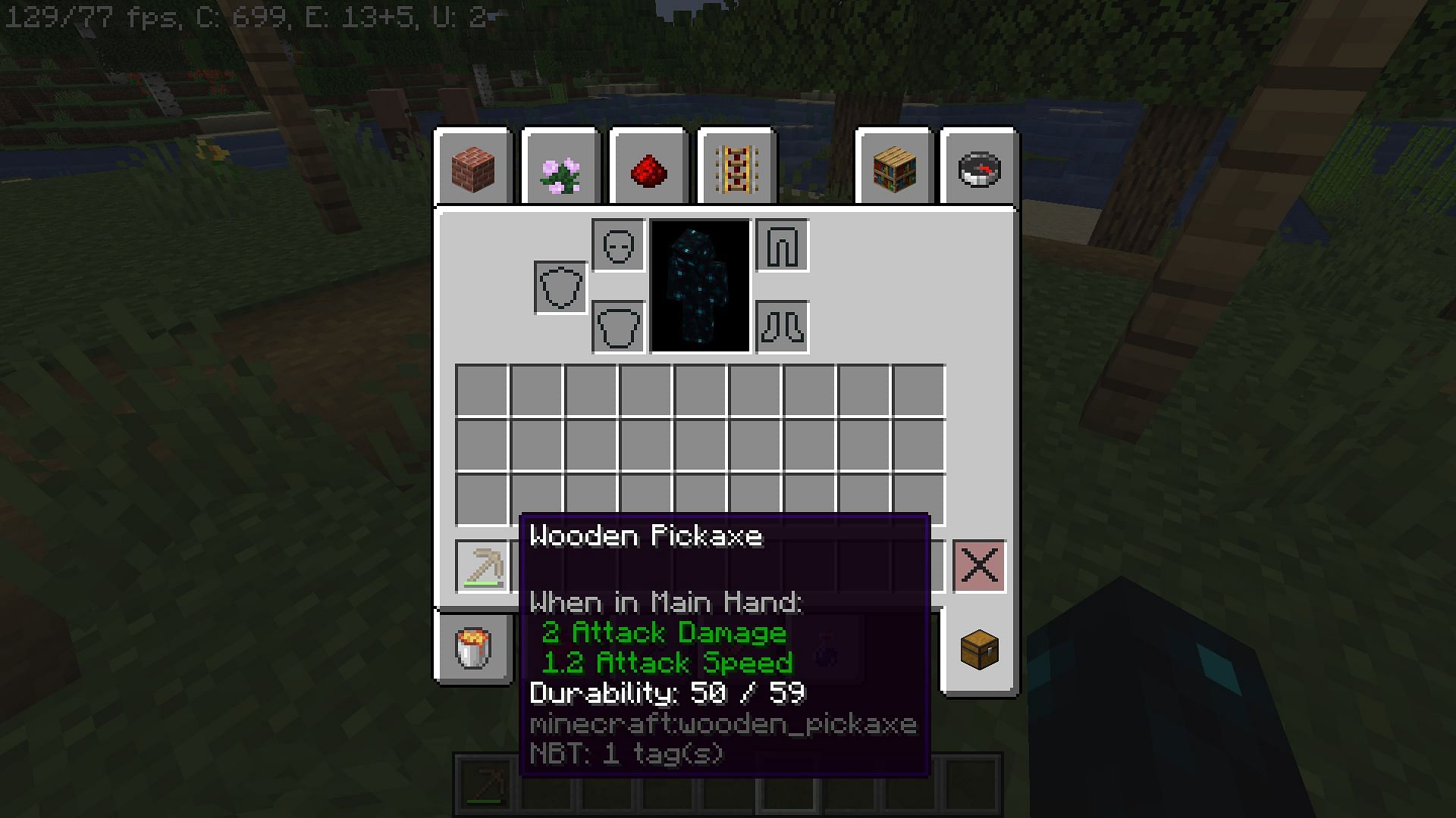 A detailed look at the item with its durability and NBT number (Image via Minecraft 1.19)