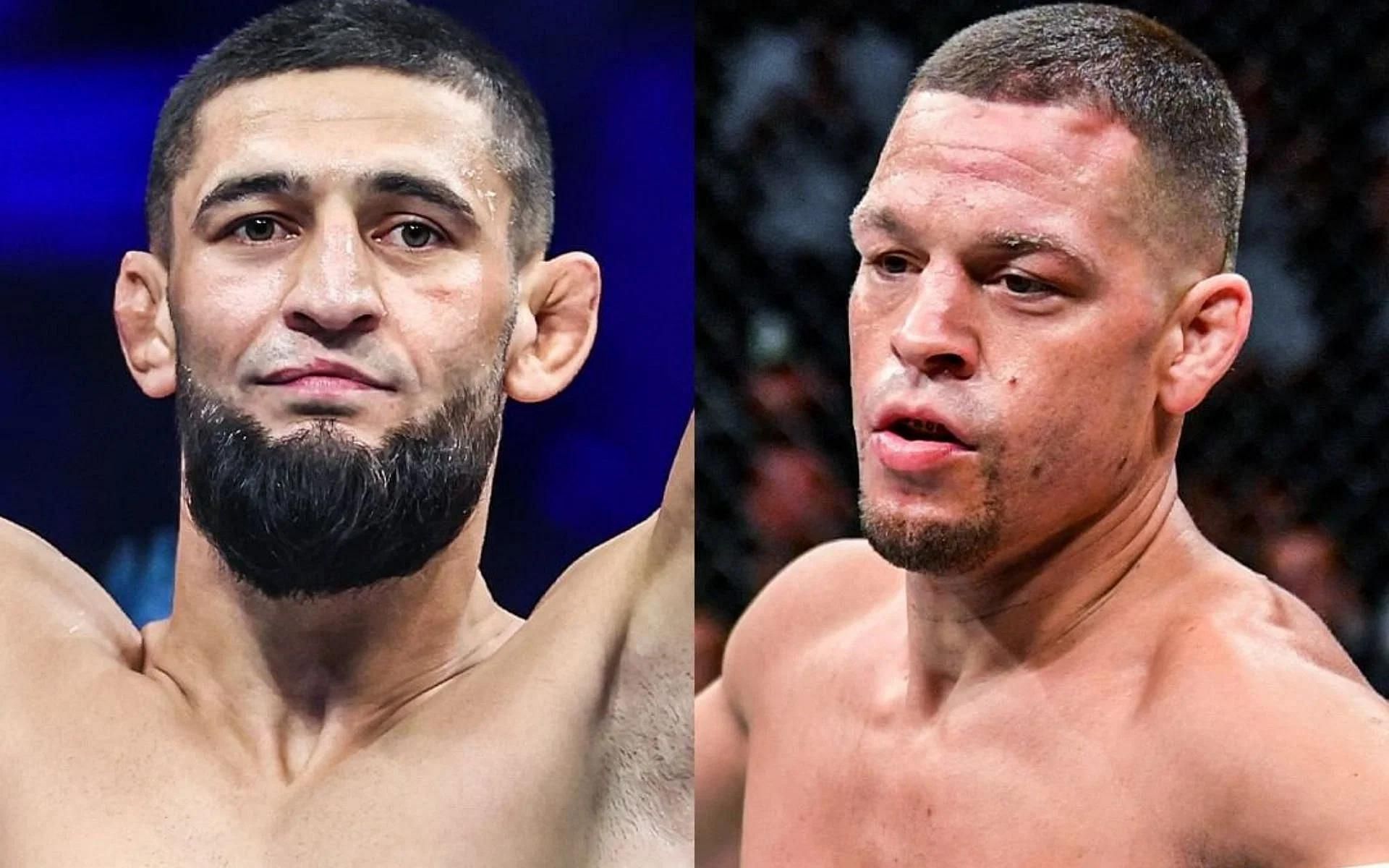 Khamzat Chimaev (left) and Nate Diaz (right) [Photo credit:@mmafighting Instagram]