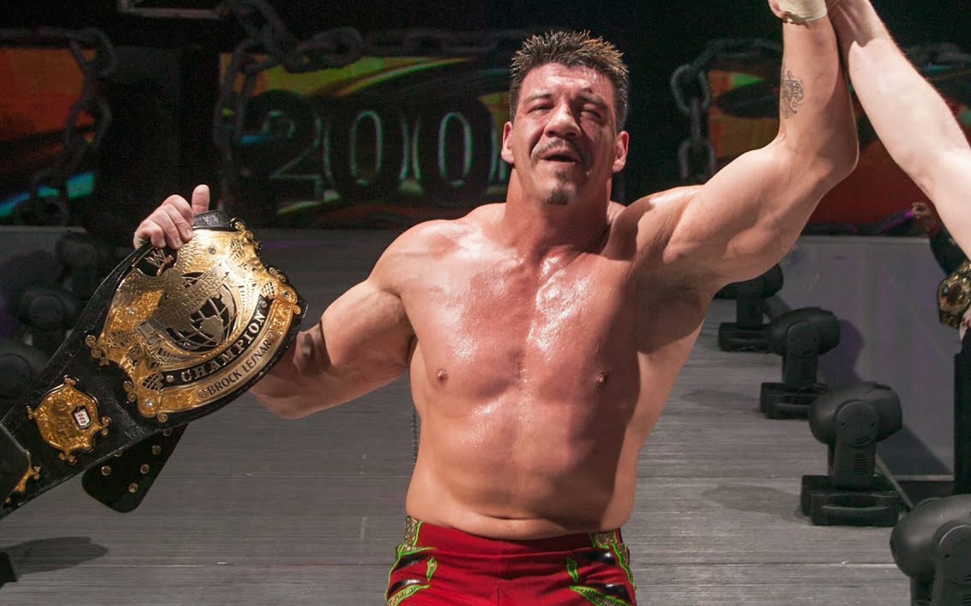 Eddie Guererro defeated Brock Lesnar to win the WWE title!