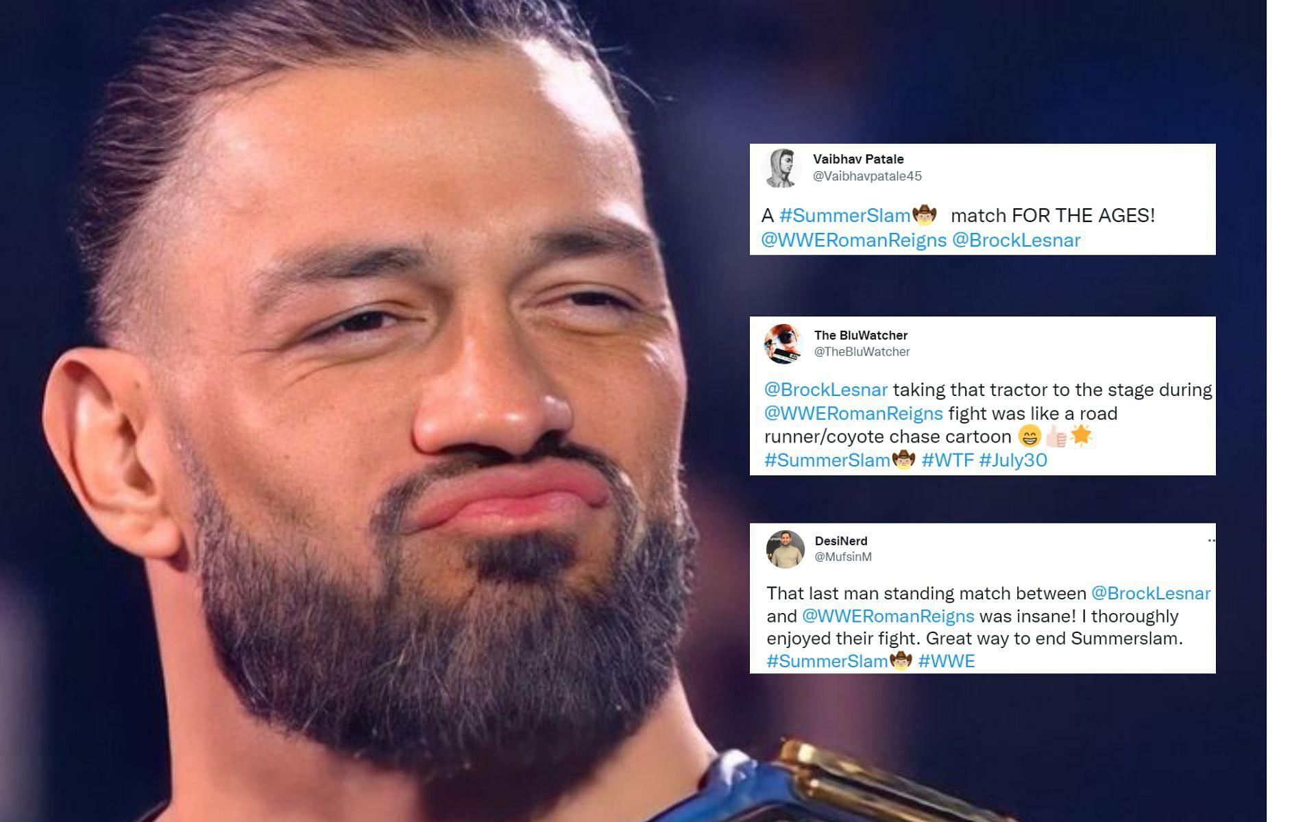 Wrestling world reacts to Roman Reigns and Brock Lesnar's title match ...