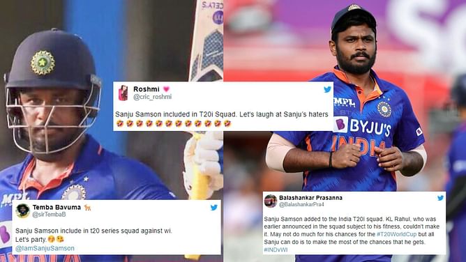 IND vs WI 2022: "Sanju Samson's comeback will be written in history books" - Fans react as Samson replaces KL Rahul in India's T20I squad