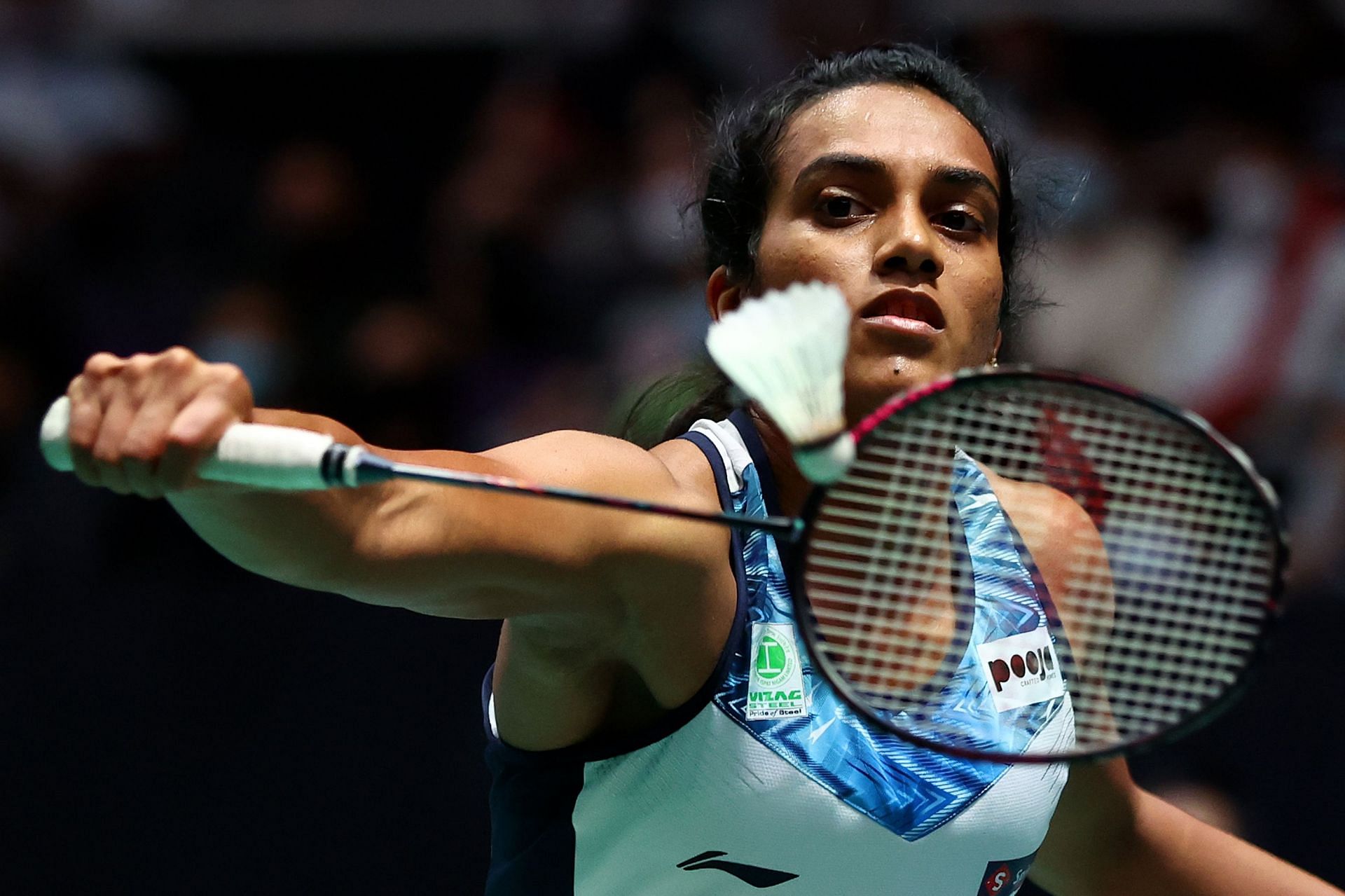 Sindhu in action at the 2022 Singapore Open (Image courtesy: Getty Images)