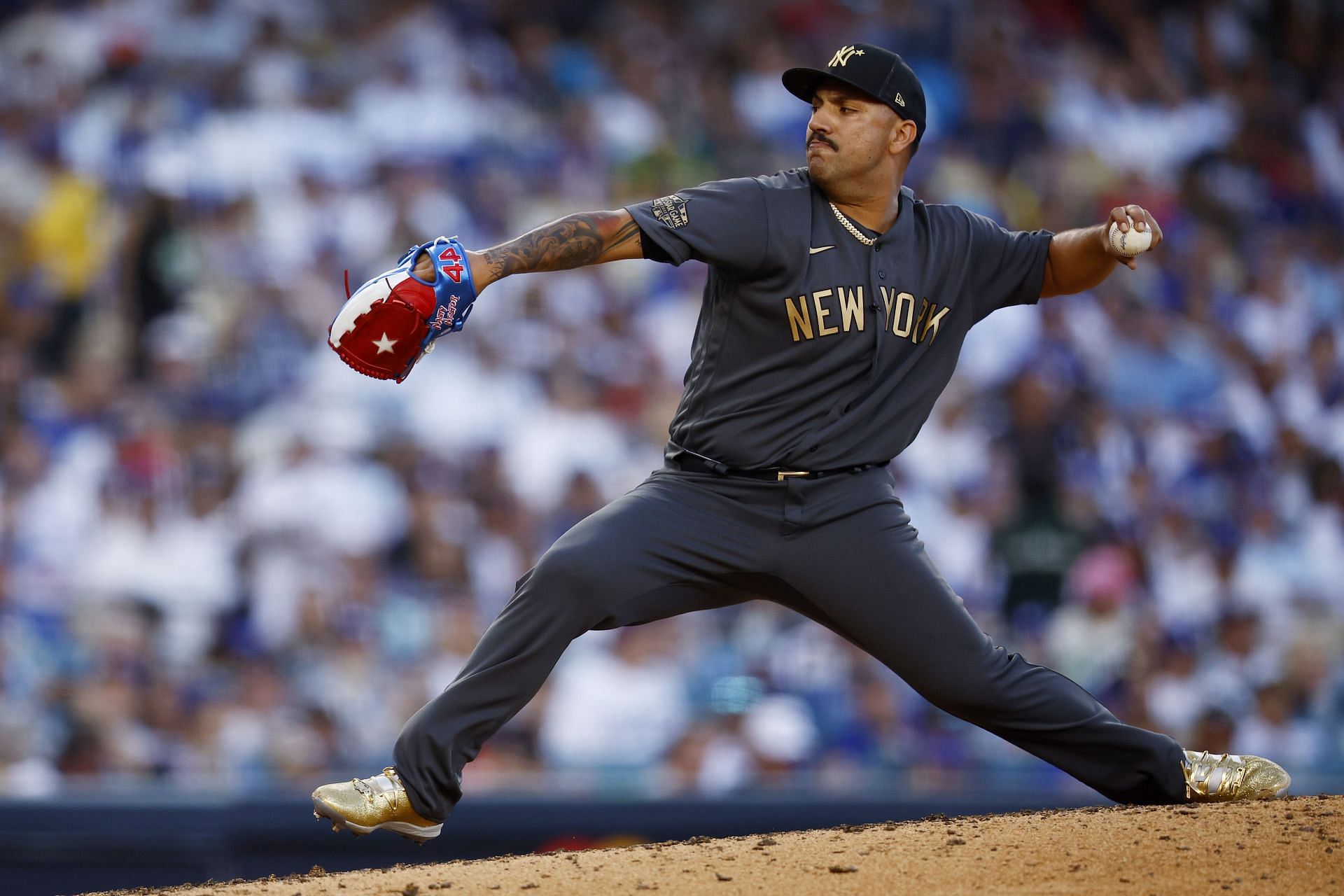 Nestor Cortes pitches during the 92nd MLB All-Star Game presented by Mastercard