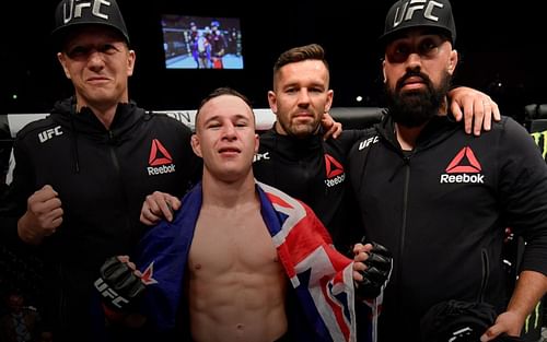 Kai Kara-France (centre), Eugene Bareman (far right) [Image courtesy of UFC.com]