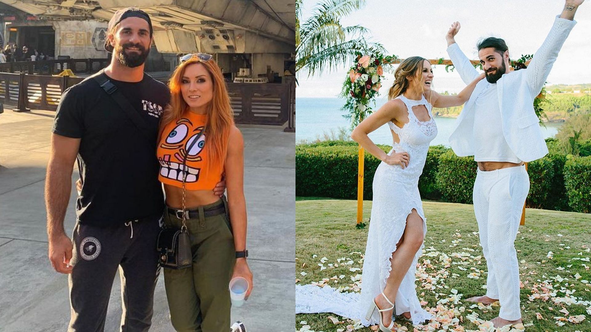 Becky Lynch with her husband, Seth Freakin' Rollins