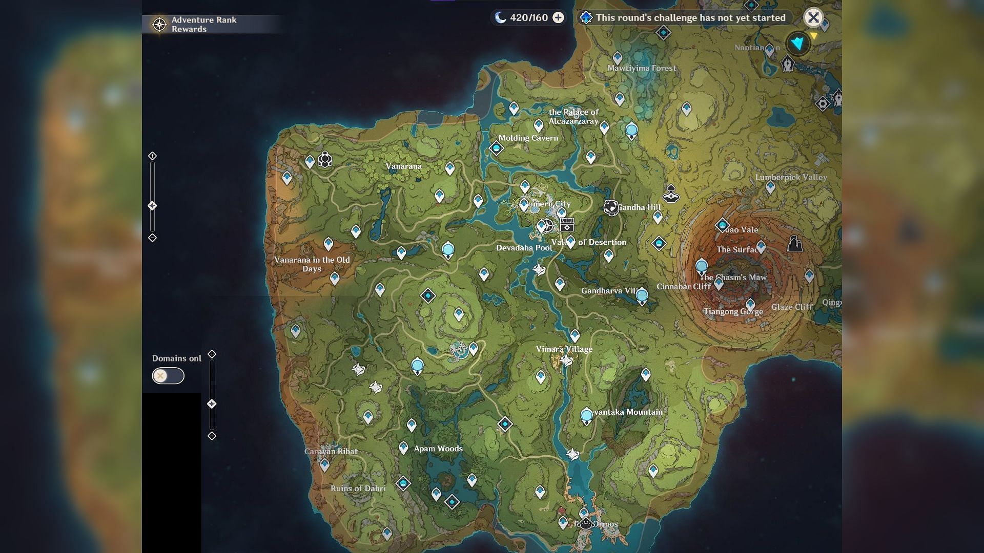 The leaked Sumeru map with English translations (Image via memetrollsXD)