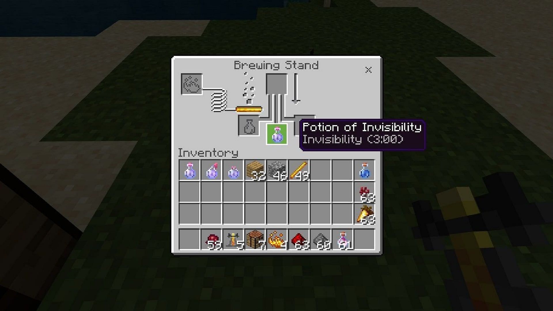 Potions of Invisibility are ideal for players to escape bad situations (Image via Mojang)