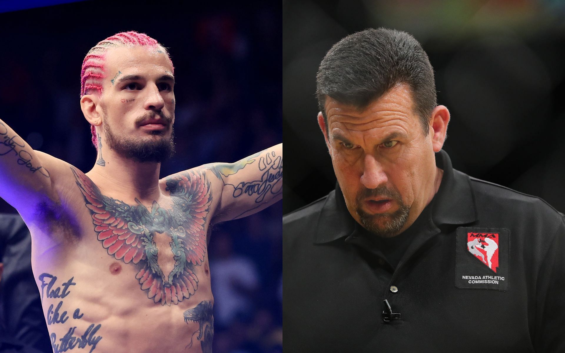 John McCarthy (R) believes that Sean O&#039;Malley (L) shouldn&#039;t be owed half of the PPV points from UFC 280
