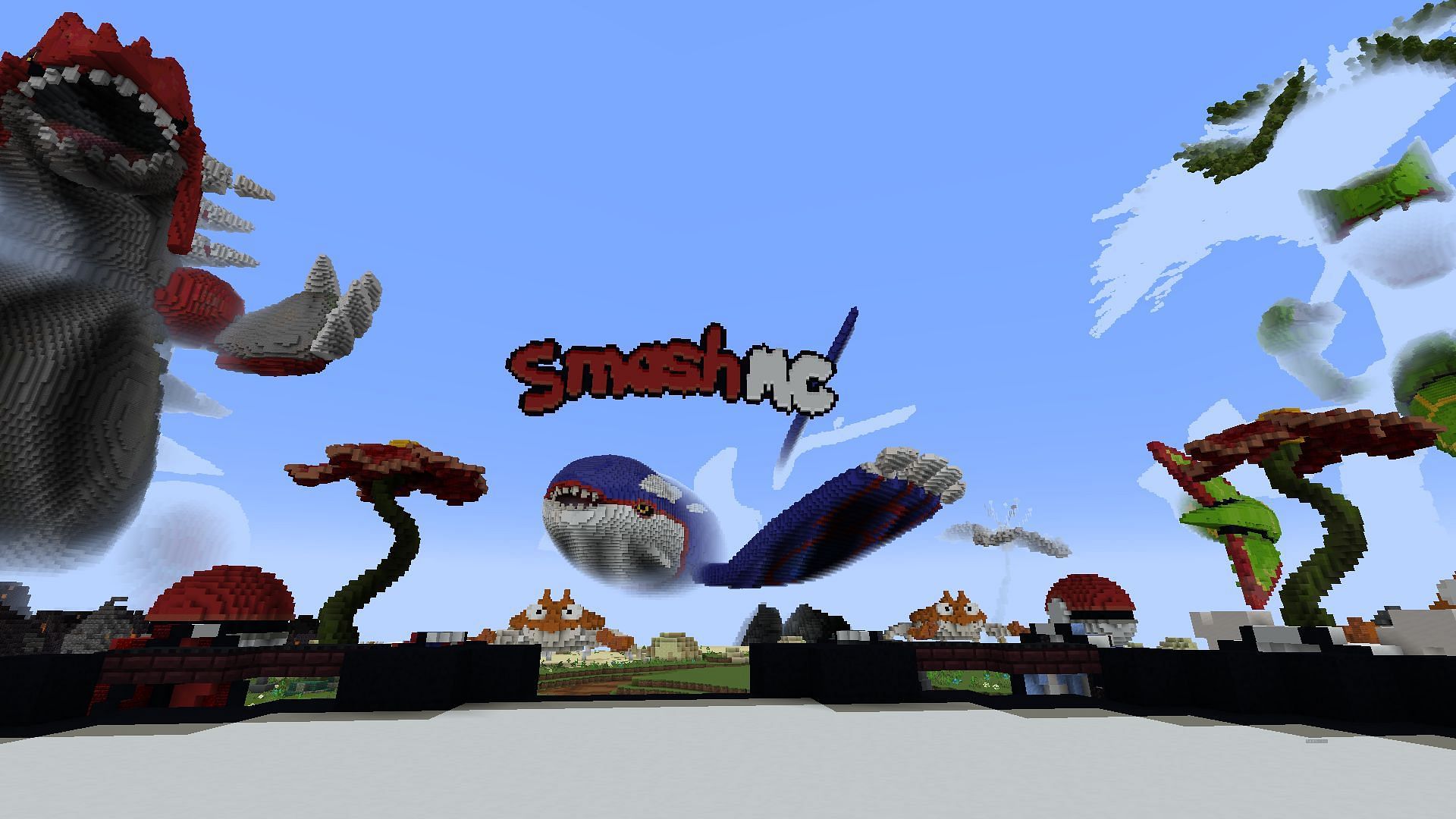 The SmashMC spawn area (Image via Minecraft)