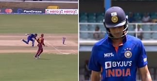 [Watch] Shubman Gill falls to lazy running as Nicholas Pooran hits bullseye in 1st IND vs WI ODI