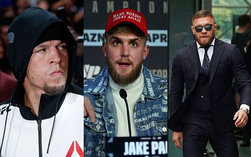 Nate Diaz (left), Jake Paul (center), Conor McGregor (right) [Image credit: @thenotoriousmma via Instagram]