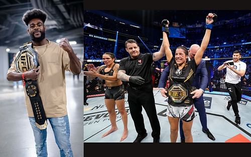 Aljamain Sterling (left), Julianna Pena vs. Amanda Nunes (right) [Images courtesy of @funkmastermma Instagram and @venezuelanvixen Instagram]