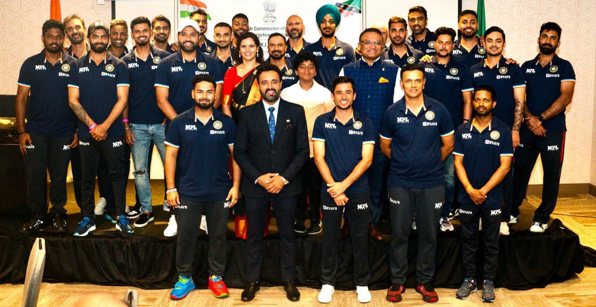 Team India attended a party hosted by the High Commissioner in St Kitts. (Credit: Twitter)