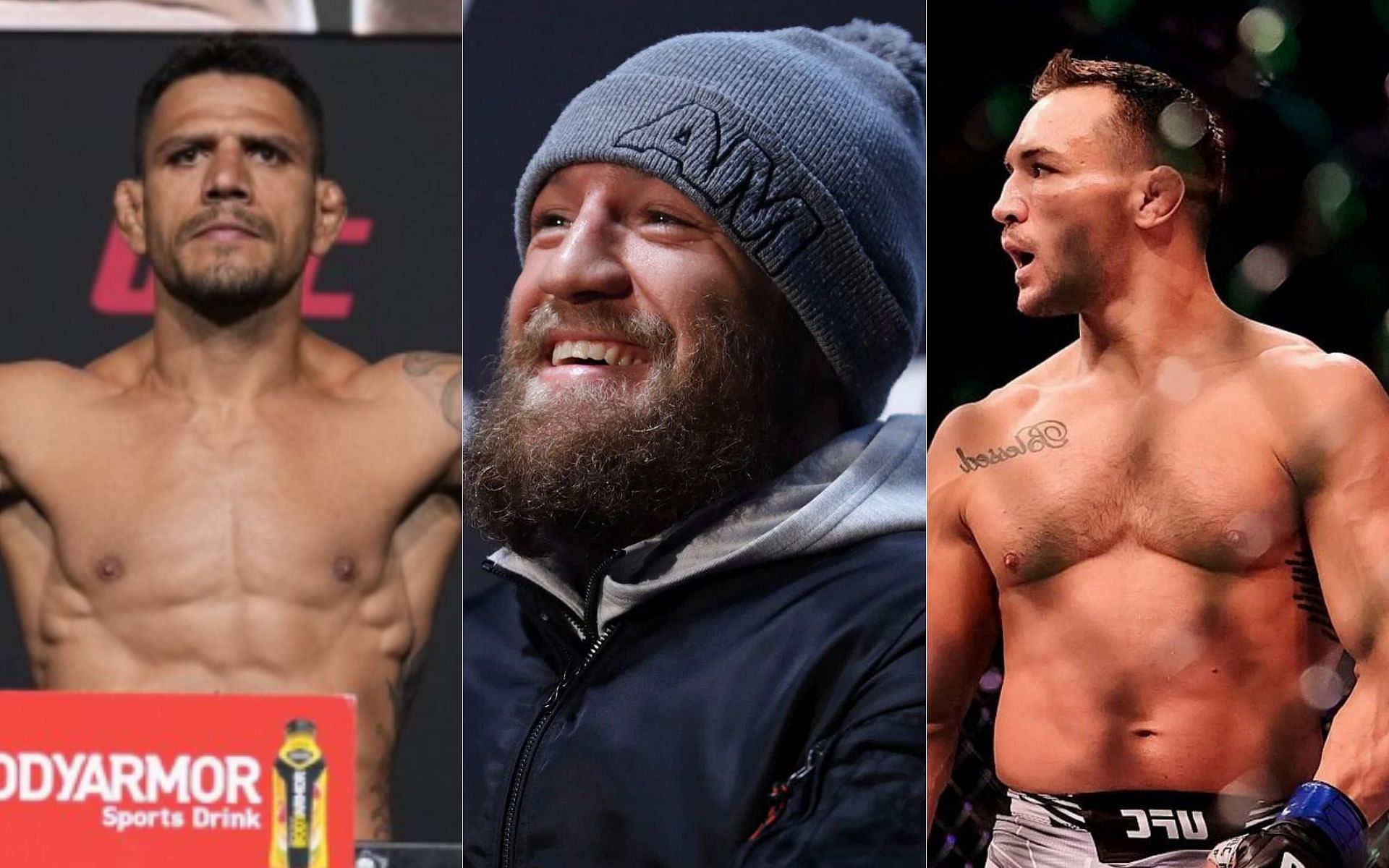 Rafael dos Anjos (left), Conor McGregor (middle) and Michael Chandler (right)
