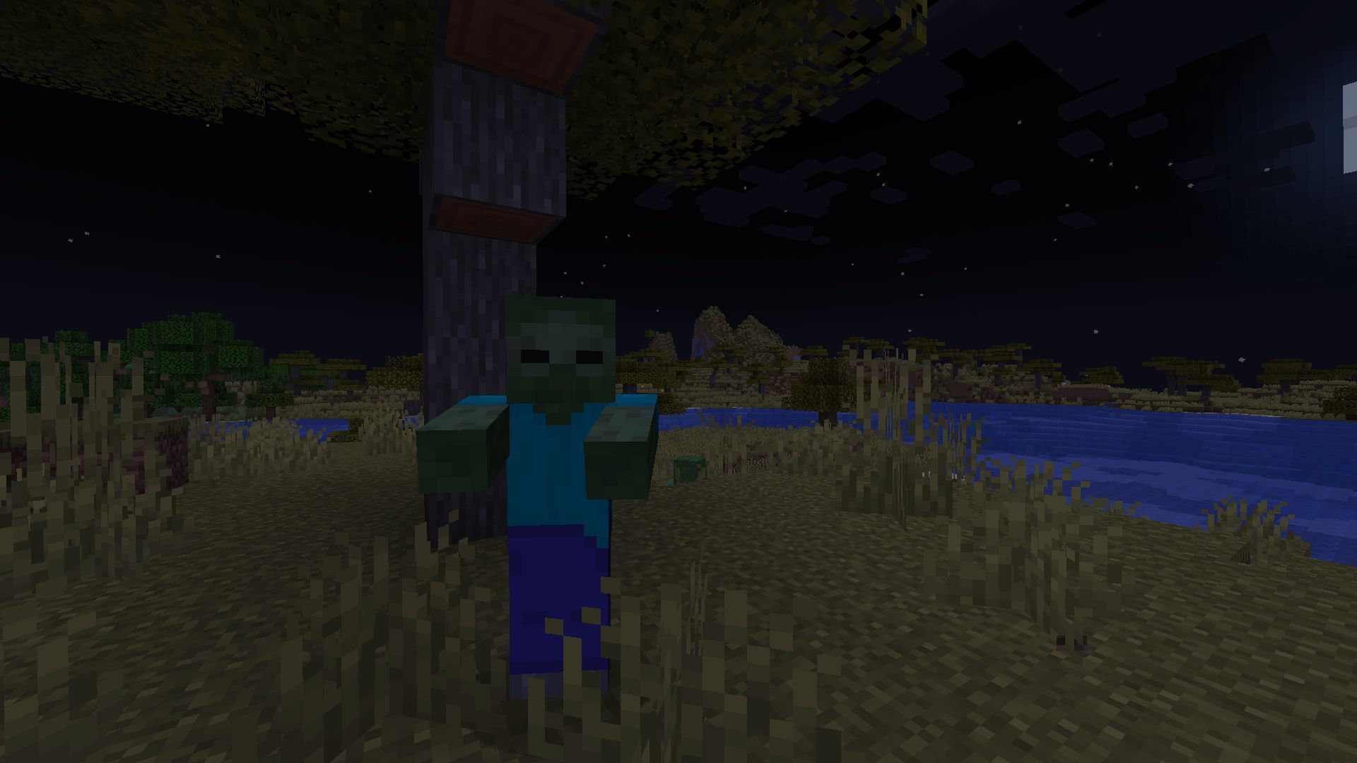 Loads of hostile mobs can spawn at night (Image via Mojang)