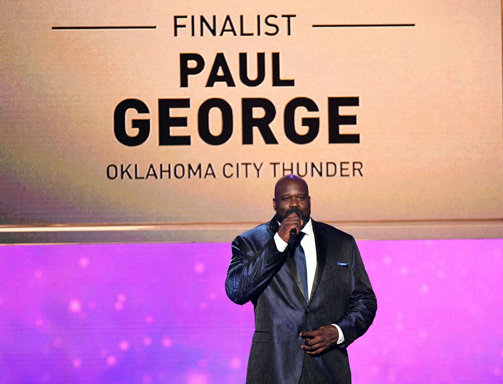 Shaquille O&#039;Neal speaks onstage during the 2019 NBA Awards presented by Kia on TNT at Barker Hangar on June 24, 2019, in Santa Monica, California