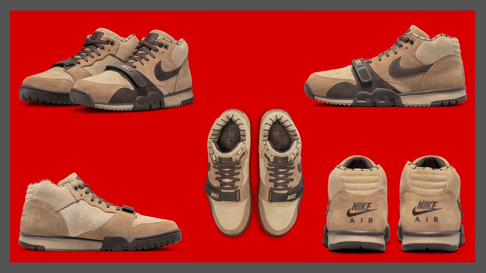 Take a detailed look at the Nike Air Trainer 1 Shima Shima shoes (Image via Sportskeeda)