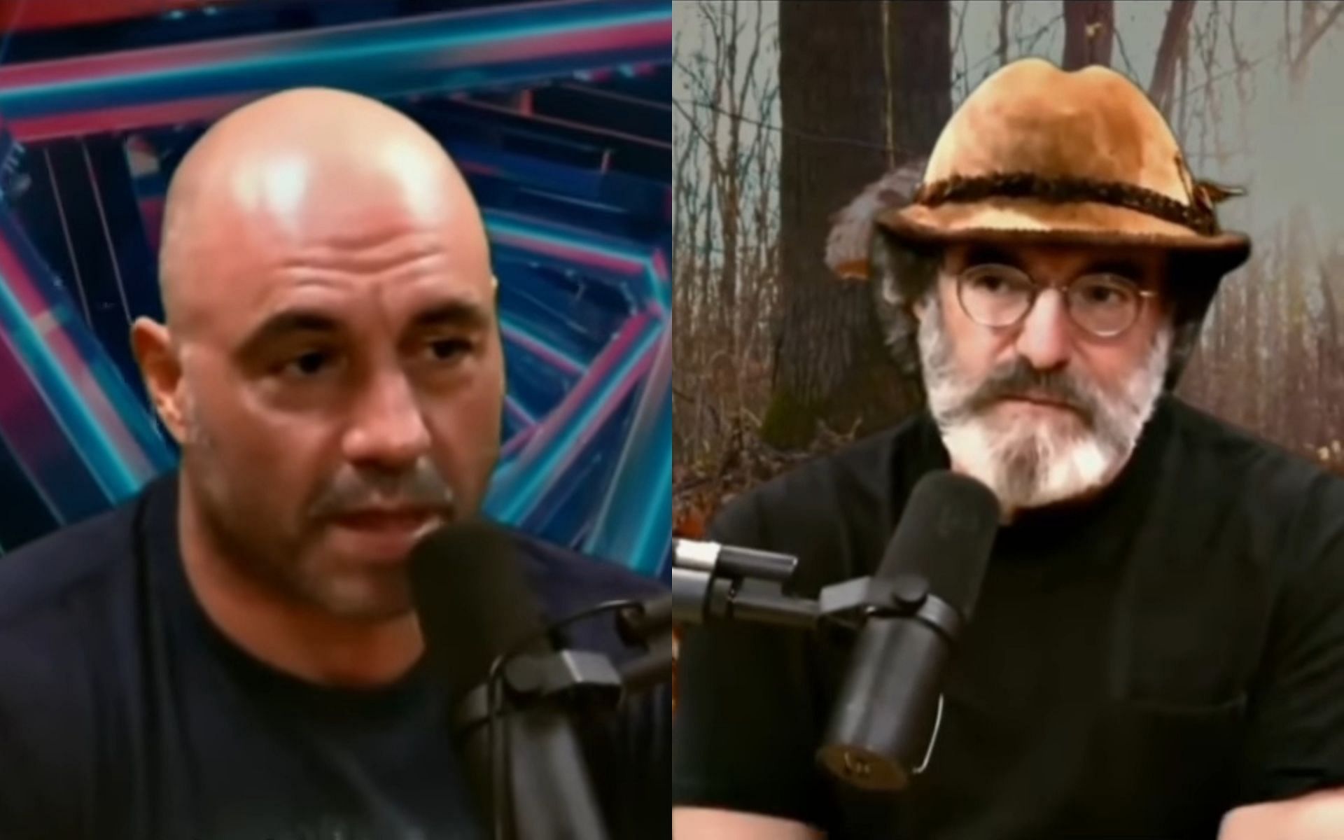 Joe Rogan (L) and Paul Stamets (R) [Image via @juanjo_sound on Instagram]