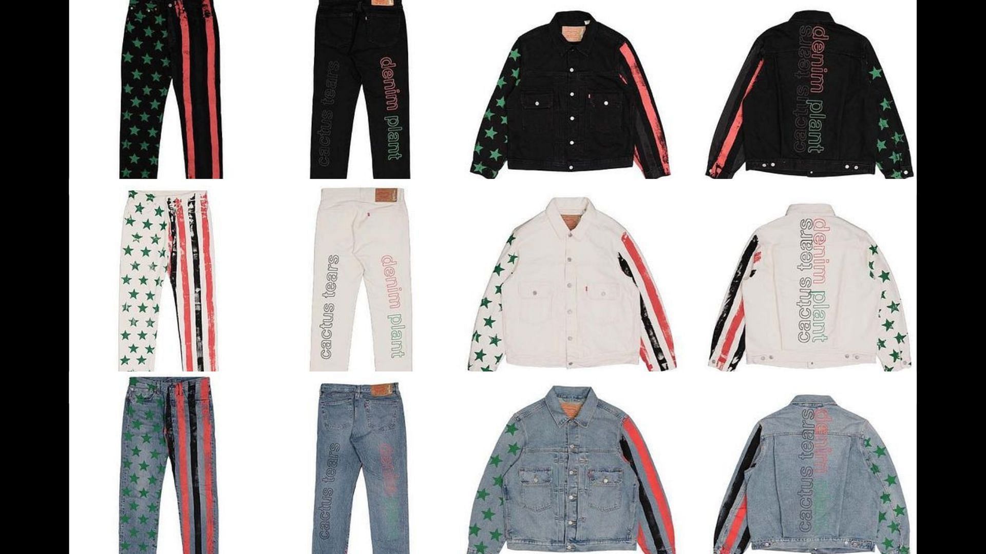 Newly launched Denim Tears x Cactus Plant Flea Market x Levi&#039;s collection commemorating the U.S. Independence Day 2022 (Image via @tremaine emory/Instagram)