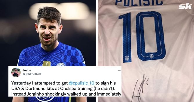 "I have no idea why, nobody else did" - Chelsea fan left fuming after Jorginho's autograph 'ruined' 2 Christian Pulisic jerseys