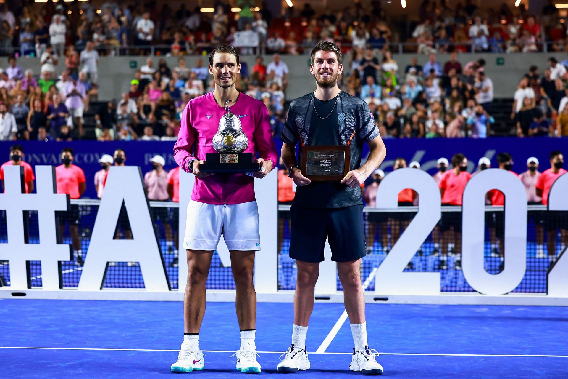 Rafael Nadal (left) beat Cameron Norrie in the Acapulco final this year.