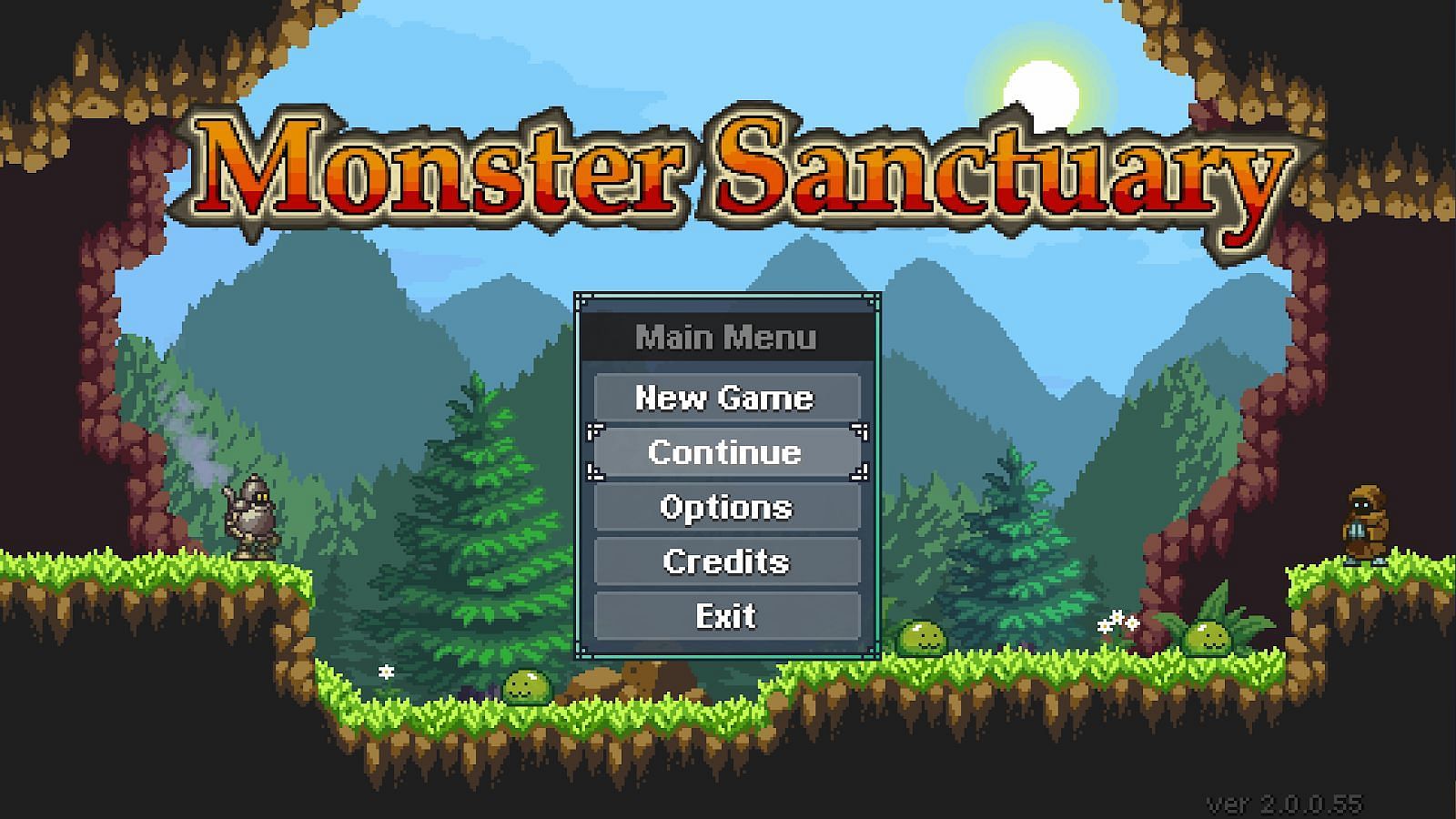 Monster Sanctuary&rsquo;s title screen (Image via moi rai Games)