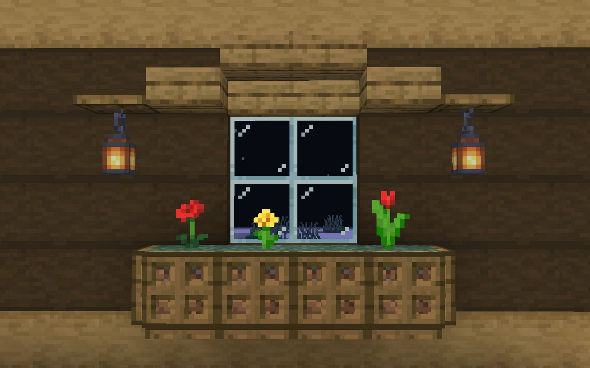 Windows can be quite difficult to decorate (Image via Minecraft 1.19)