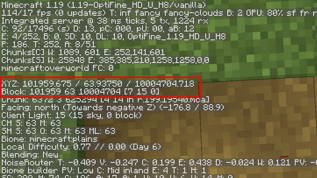 How to show your coordinates in Minecraft Java 1.19 update