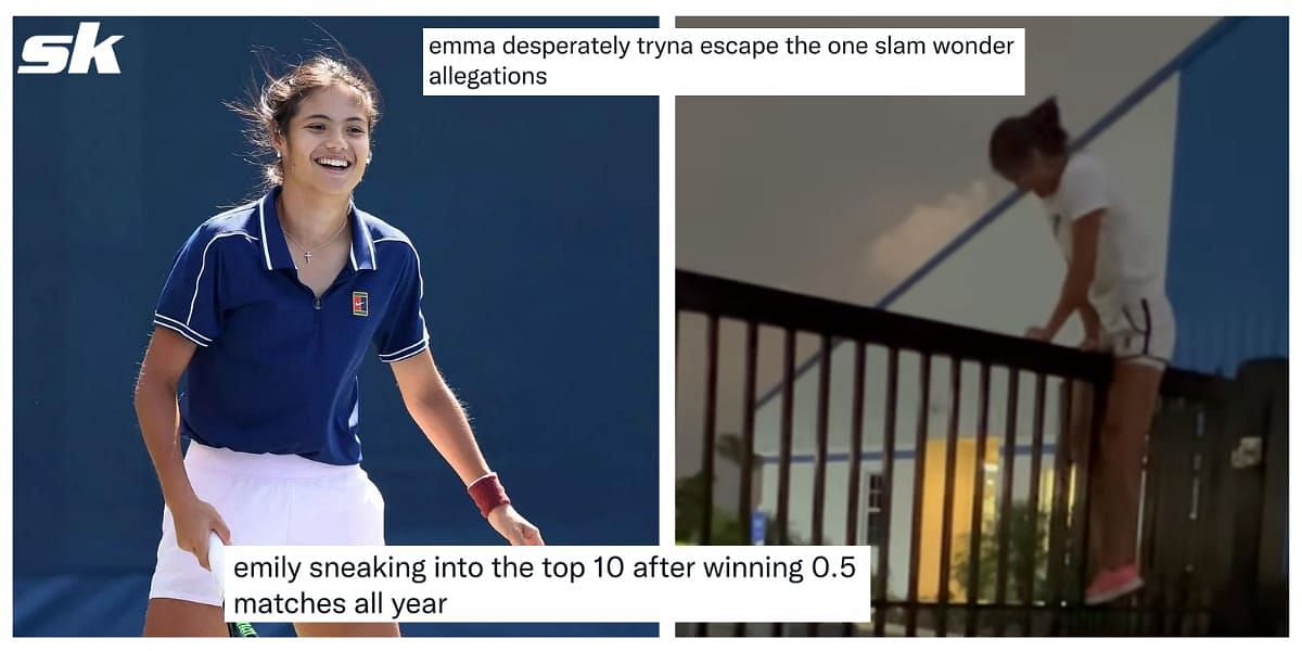 Tennis fans react to hilarious video of Emma Raducanu showing off her gate-climbing skills