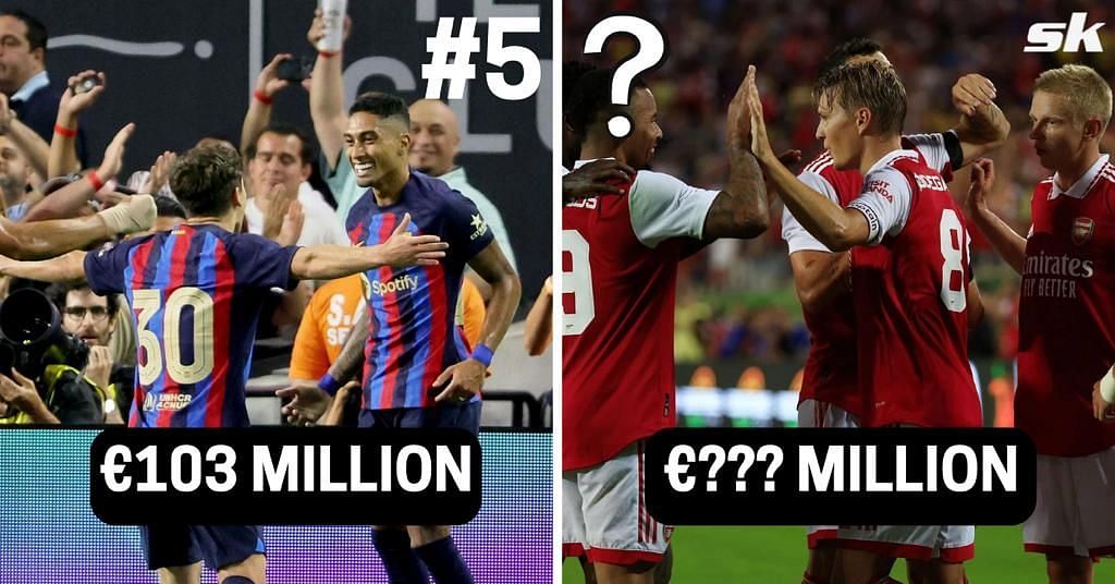 Barcelona (left) and Arsenal have both spent heavily this summer.