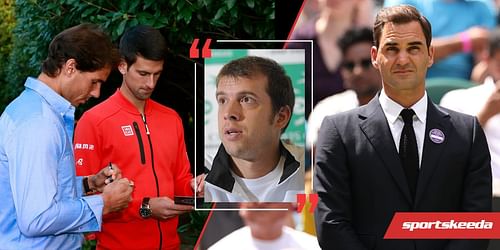 Gilles Muller [inset] believes Roger Federer [right] has contributed more to the sport than Rafael Nadal and Novak Djokovic.