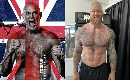 Tyson Fury (left), Hafthor Bjornsson (right) - Images via @tysonfury and @thorbjornsson on Instagram