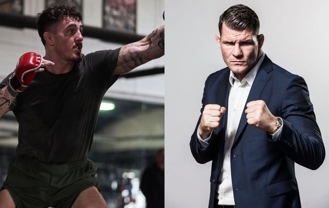 "I'm undefeated on the streets" - Michael Bisping playfully grapples with fellow Brit Tom Aspinall ahead of UFC London
