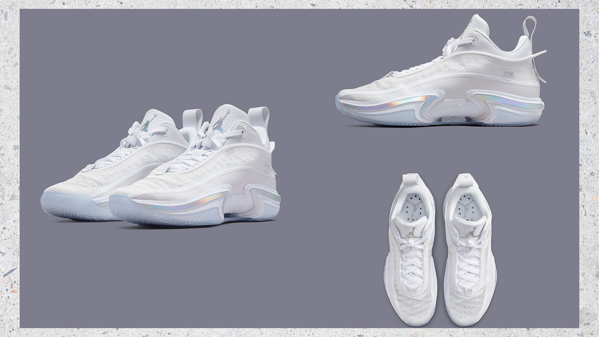 Take a detailed look at the impending White Iridescent sneakers (Image via Sportskeeda)