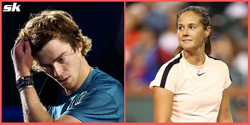 Andrey Rublev (L) and Daria Kasatkina found support from sports presenter Sofya Tartakova