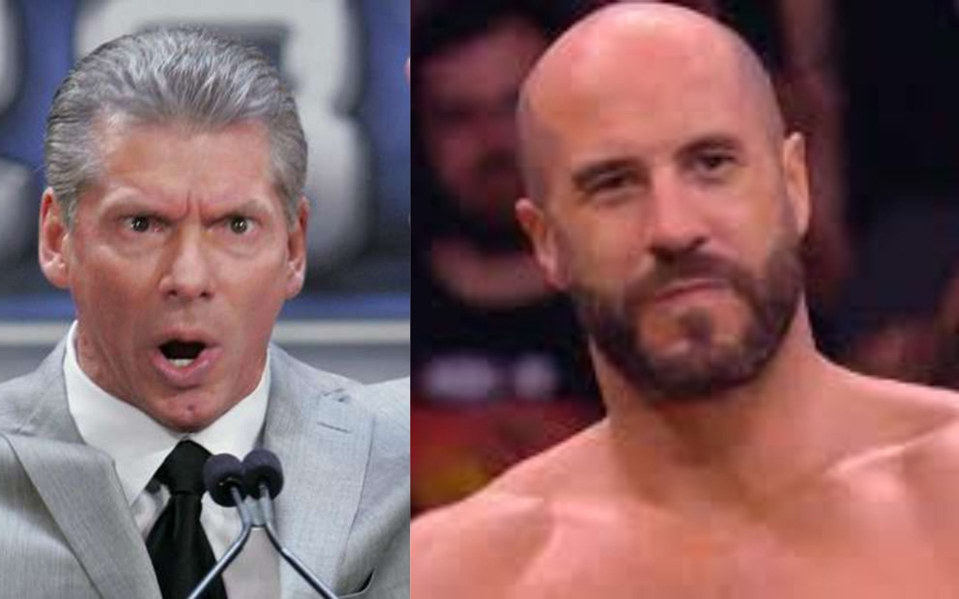 WWE&#039;s Vince McMahon (left) and AEW star Claudio Castagnoli (right)