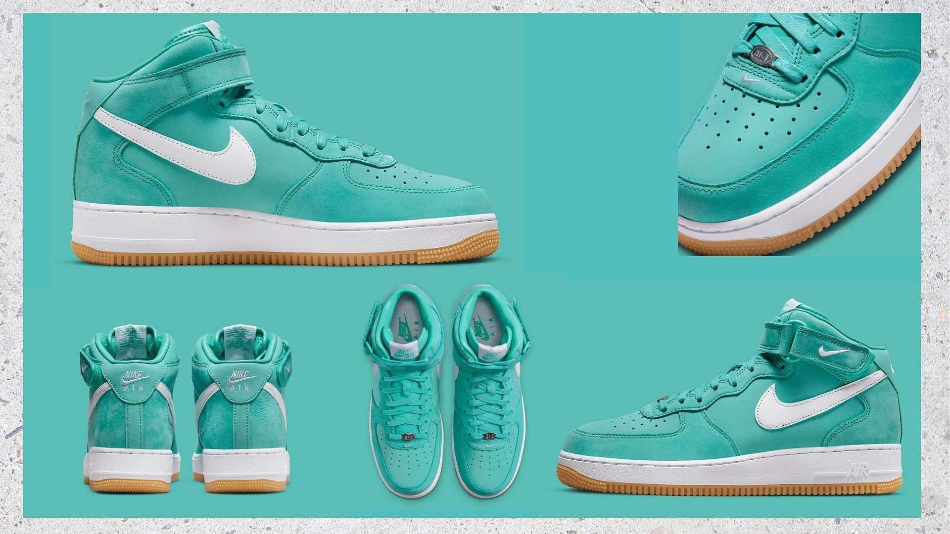 Take a detailed look at the impending Nike Air Force 1 Mid sneakers (Image via Sportskeeda)